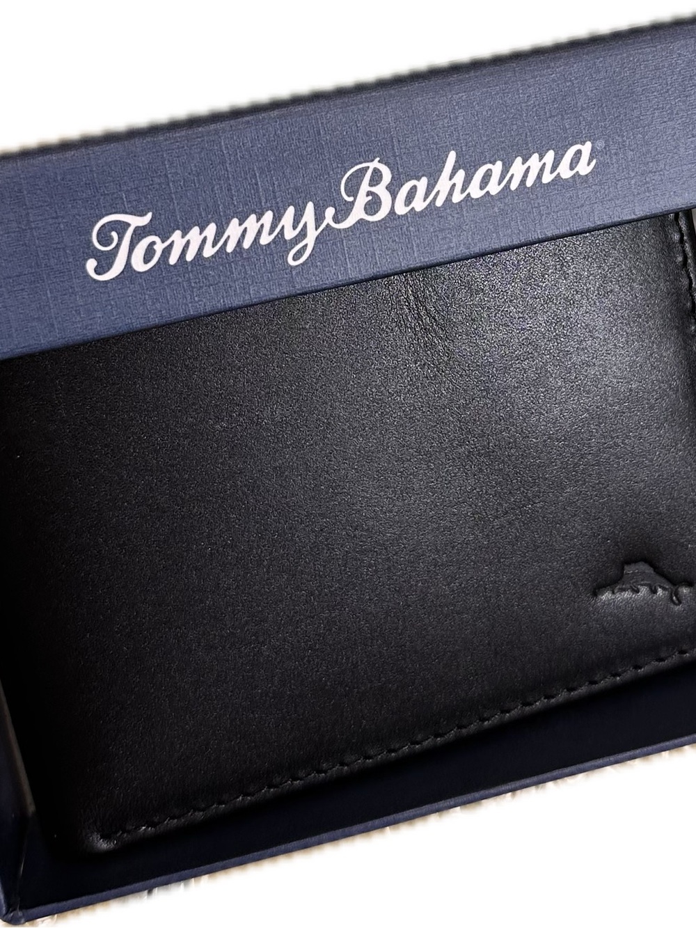 Tommy Bahama Black Leather Bi-Fold Wallet